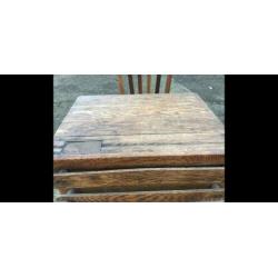 Schoolbank / klepkast / bureau / buro / vintage / antiek