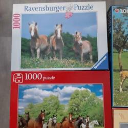 6 paarden puzzels 1000 stukjes samen voor €3,00