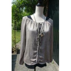 bruine vintage look top van Anne Parker mt S