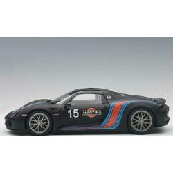 AutoArt Porsche 918 Spyder Black/Martini Livery 1/18 NIEUW