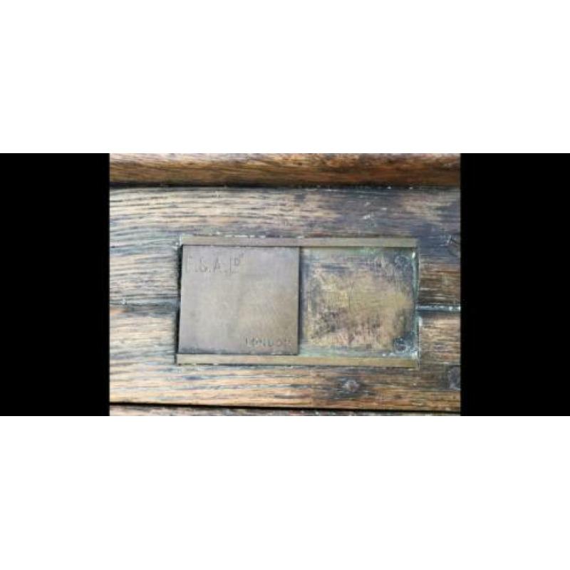 Schoolbank / klepkast / bureau / buro / vintage / antiek
