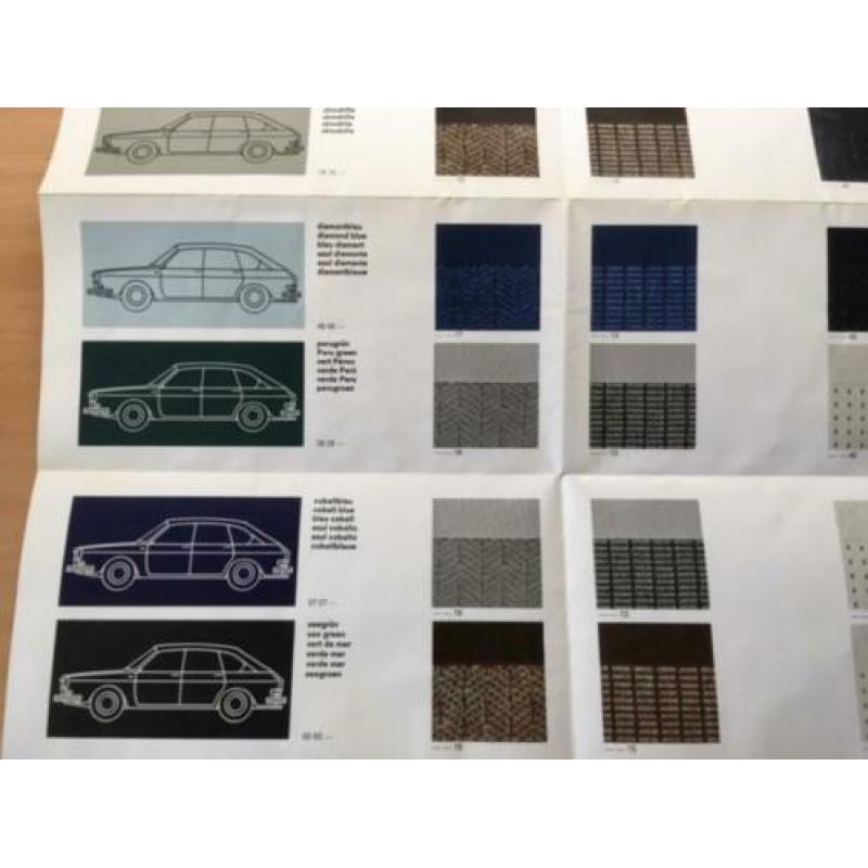 Autofolder/Brochure Volkswagen 411 kleuren programma 1968/69
