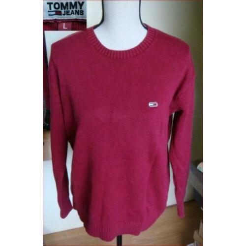 TOMMY HILFIGER bordeaux-rode trui maat L (40/42)