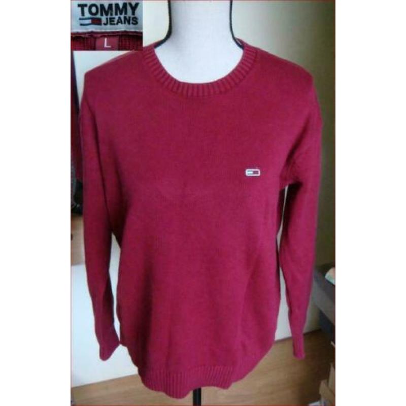 TOMMY HILFIGER bordeaux-rode trui maat L (40/42)