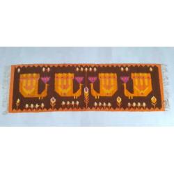 wandtapijt, wol, handgeknoopt jaren 70 Cepelia