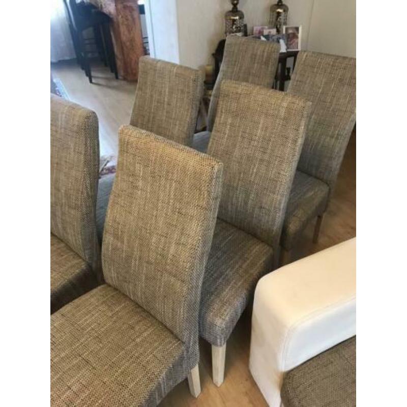 6 stuk eetkamer stoelen €175 of met bank 525
