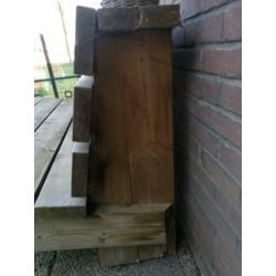 Robuust Steigerhouten Tuinbank+6 kussens!