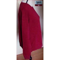 TOMMY HILFIGER bordeaux-rode trui maat L (40/42)