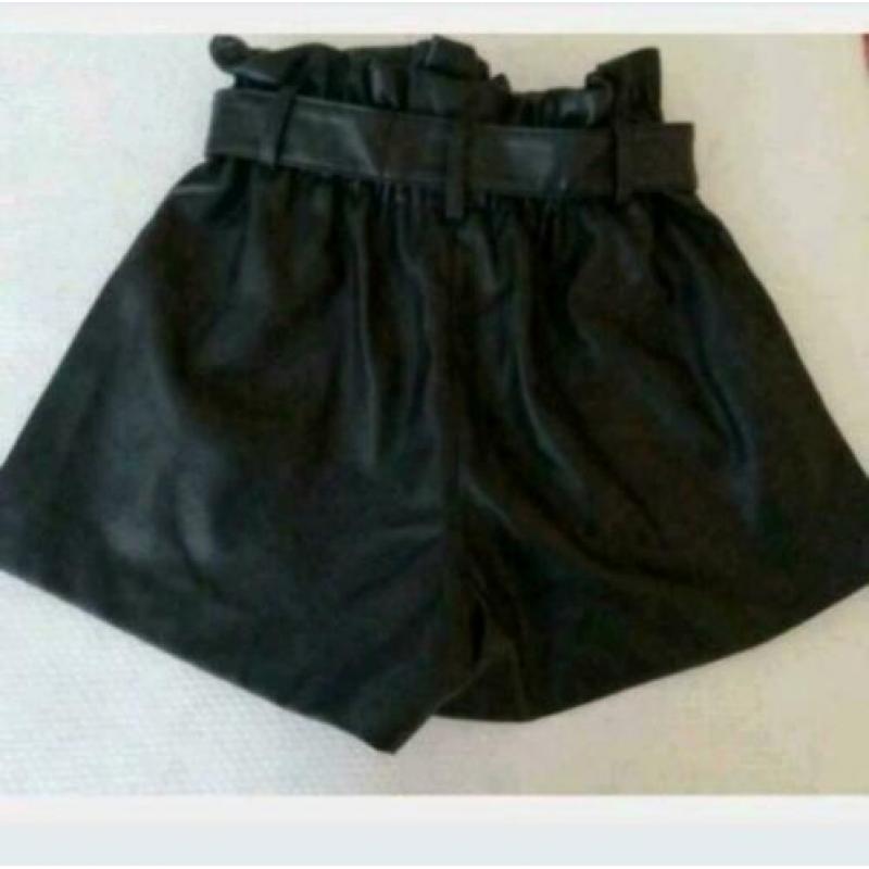 ALS NIEUW - leren short - COOLCAT - S 36 - zwart korte broek