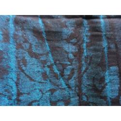 Lap stof, zwart met glanzend turquoise, Eijffinger, 140 x 45