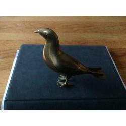 Duif koper messing 21 cm lang en 15 cm hoog