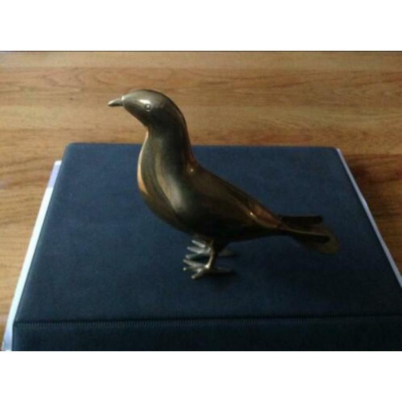Duif koper messing 21 cm lang en 15 cm hoog