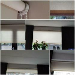 Rolgordijnen 3 st ong,230cm,97cm en 166cm creme/zand