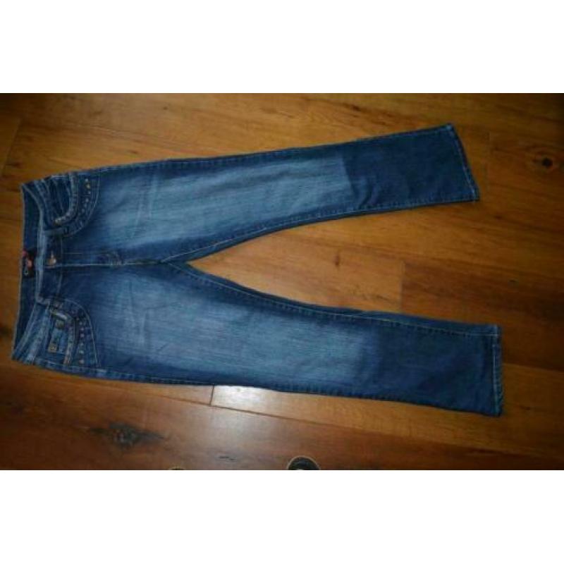 Onado, leuke stoere blauwe stretch jeans, maat 44