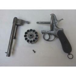 Zeldzaam 12-schots penvuur revolver. 19e eeuw