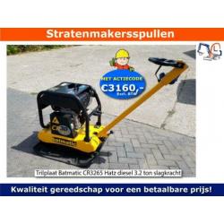 Trilplaat 3.2 slagkracht Batmatic top trilplaat met wielset