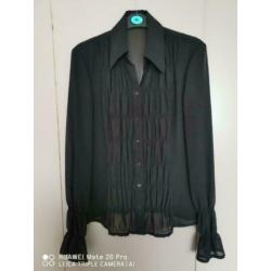Betty Barclay mooie zwarte transparante blouse mt M NIEUW