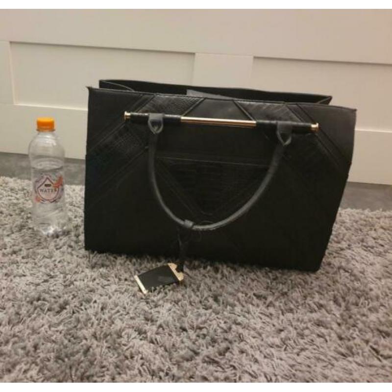 Grote zwarte shopper handtas