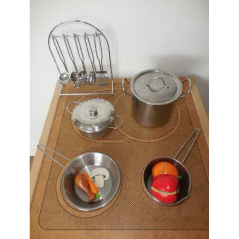 Houten Keukentje met AH Minis, Potten, Pannen en Meer!
