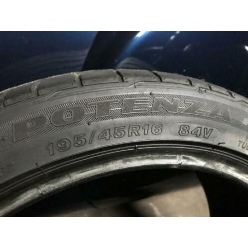 1x Bridgestone Potenza 195 45 16 band