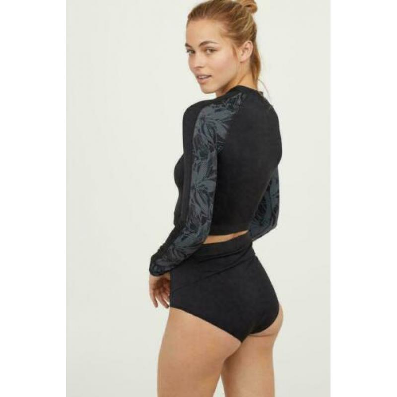 H&M High Waist Bikinibroekje, maat M, zwart, NIEUW