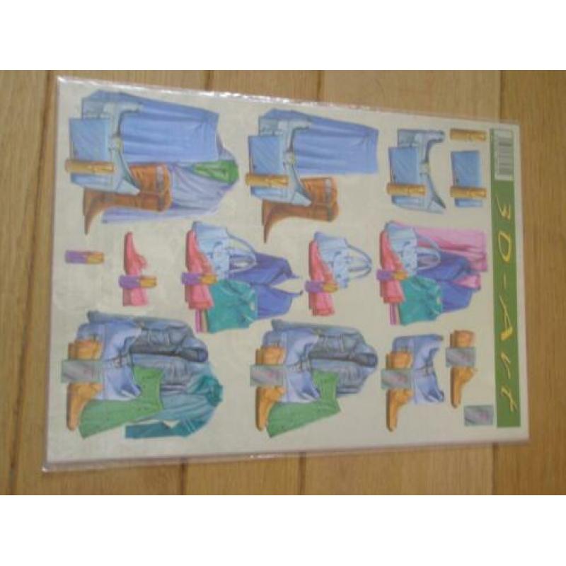 Knipvellen voor het maken van 3D kaarten 3 mapjes Nieuw