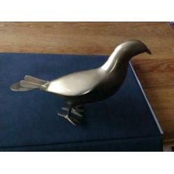 Duif koper messing 21 cm lang en 15 cm hoog