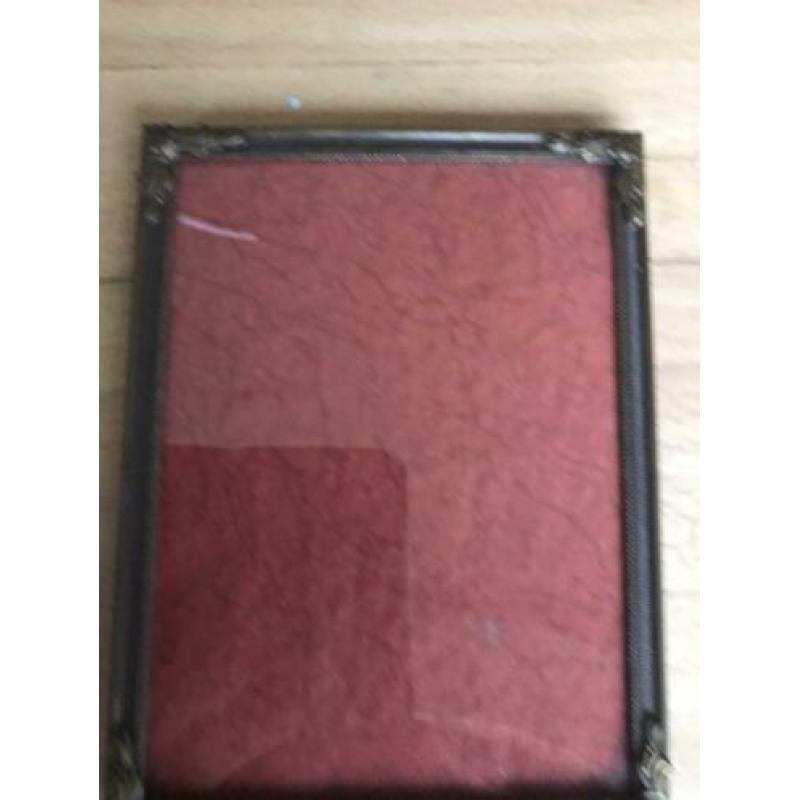 6 antieke fotolijstjes bol glas