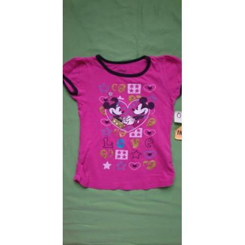 Roze Mickey Mouse t schirt maat 116