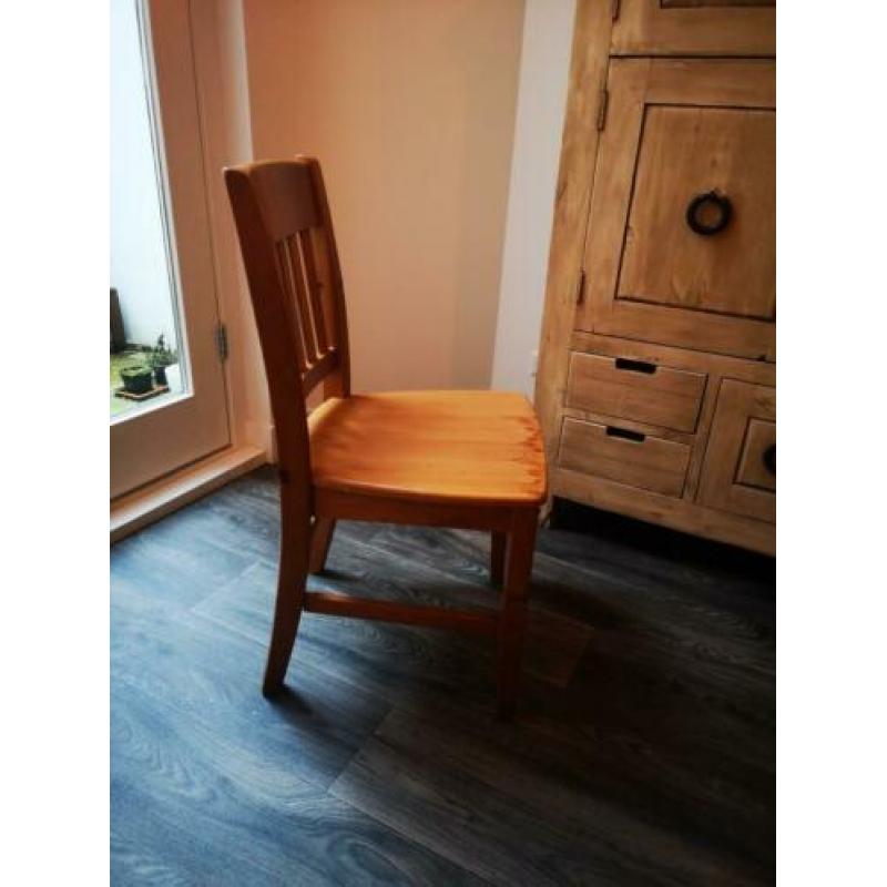 Set van 6 massief houten eetkamer stoelen