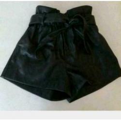 ALS NIEUW - leren short - COOLCAT - S 36 - zwart korte broek