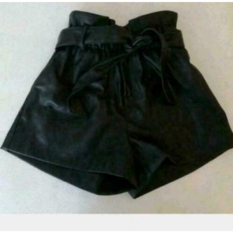 ALS NIEUW - leren short - COOLCAT - S 36 - zwart korte broek