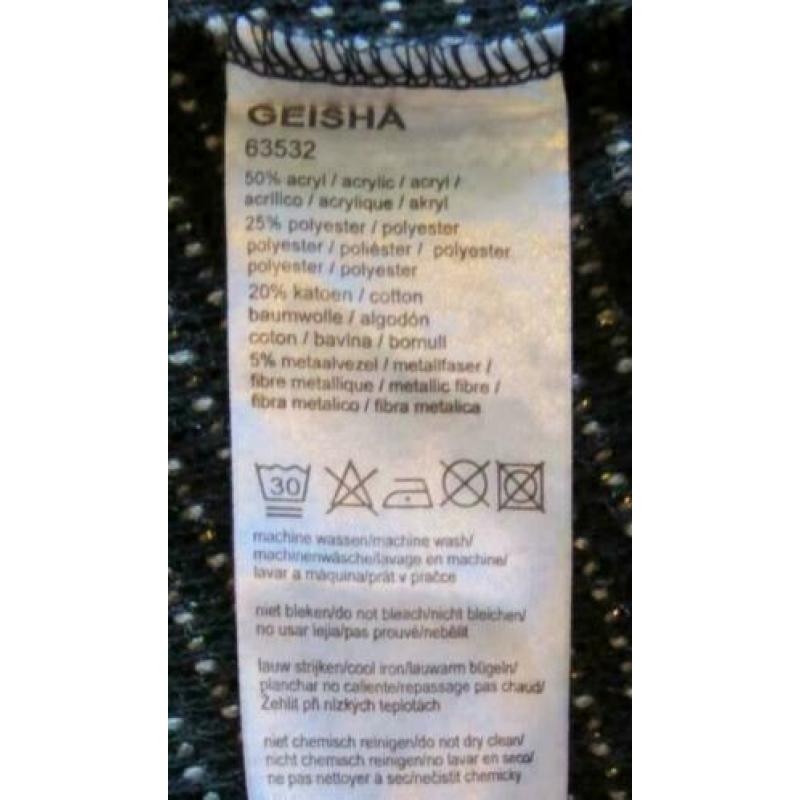 Geisha zwart grijs vest maat XS maat 34