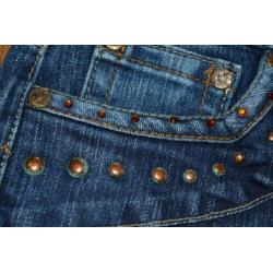 Onado, leuke stoere blauwe stretch jeans, maat 44