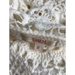 Nieuwe Didi gilet vest gehaakt room wit S 36/38 mooi??