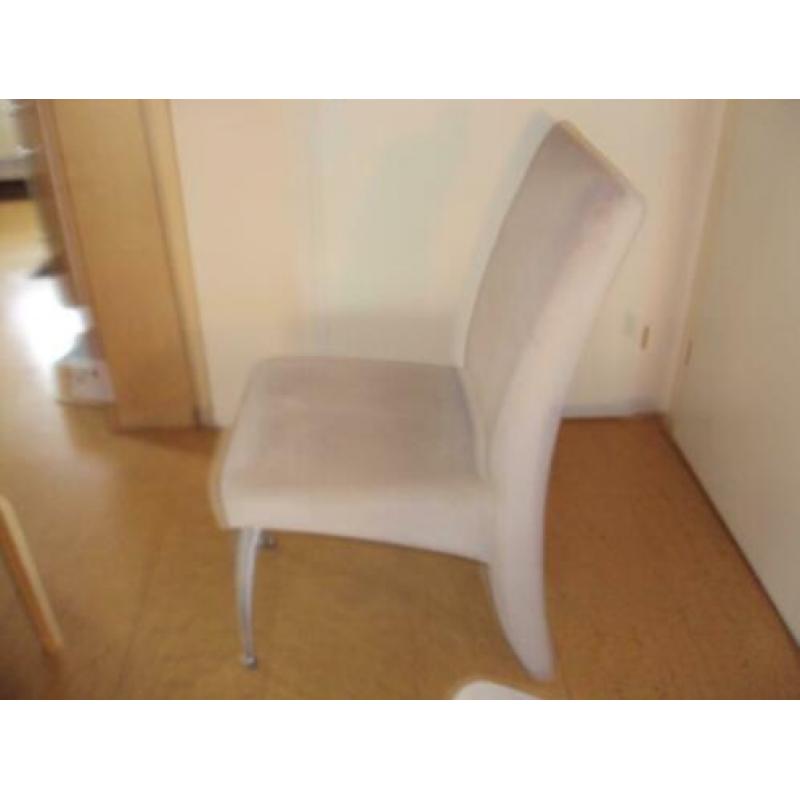 6 stevige eetkamerstoelen stof beige