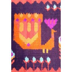 wandtapijt, wol, handgeknoopt jaren 70 Cepelia