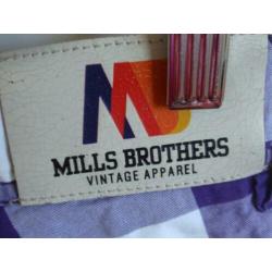 Mills Brothers: Paars/Wit Geblokte Bermuda maat S