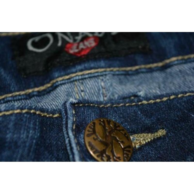 Onado, leuke stoere blauwe stretch jeans, maat 44