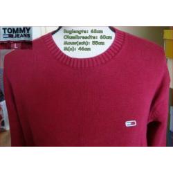 TOMMY HILFIGER bordeaux-rode trui maat L (40/42)