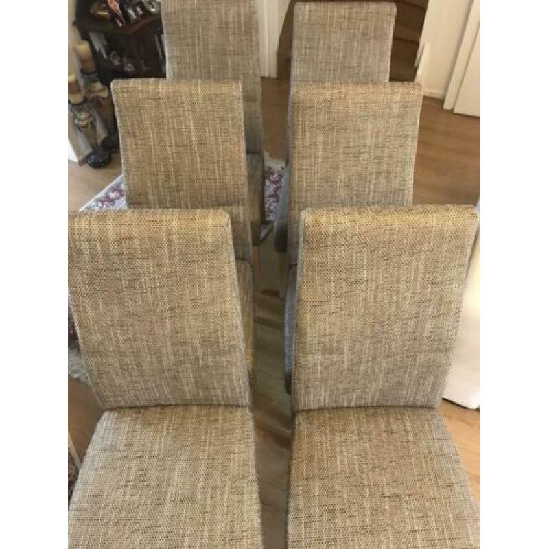 6 stuk eetkamer stoelen €175 of met bank 525