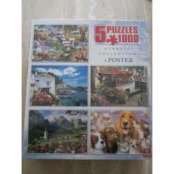 Doos met 5 puzzels / 5 puzzels in één doos