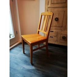 Set van 6 massief houten eetkamer stoelen