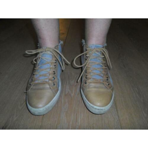 Sneakers maat 38 denim en beige