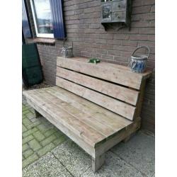 Robuust Steigerhouten Tuinbank+6 kussens!
