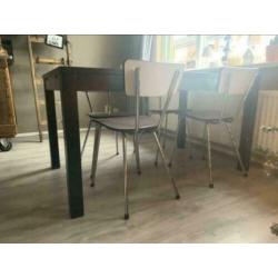 retro schoolstoelen vintage Deens design zwart wit 2 of 4 st