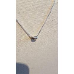 Zilveren zilver ketting collier met hanger zirkonia nieuw