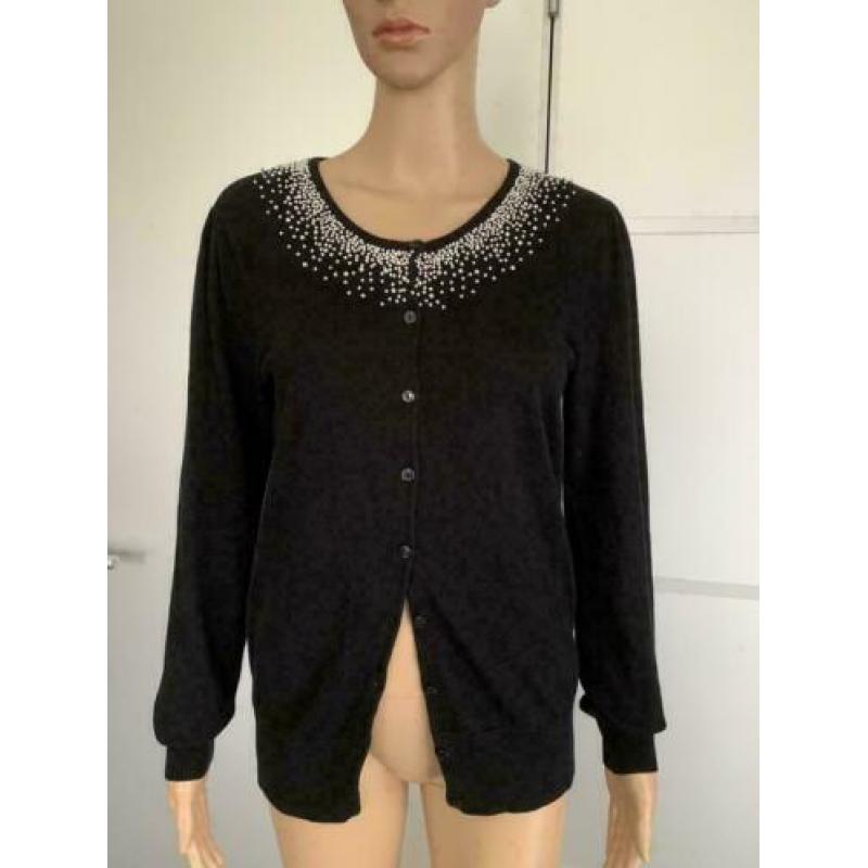 D1134 French Connection maat M=38/40 vest vestje zwart feest