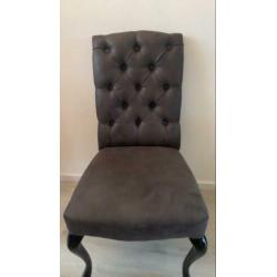 Mooie Brocante Eetkamerstoelen (Espresso)