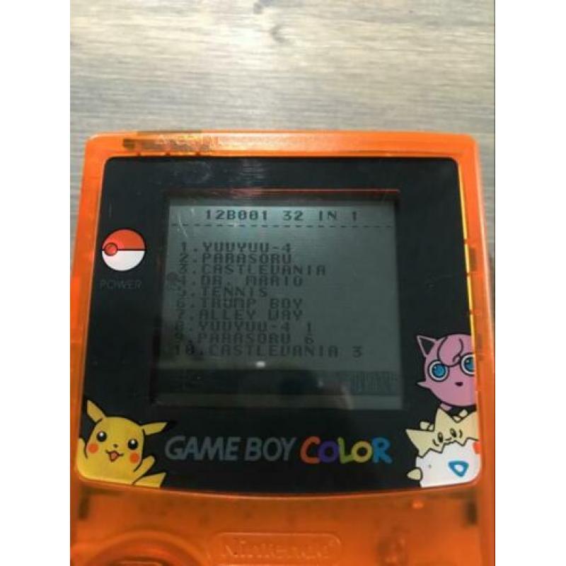 Gameboy Color Oranje Pokémon editie met spellen